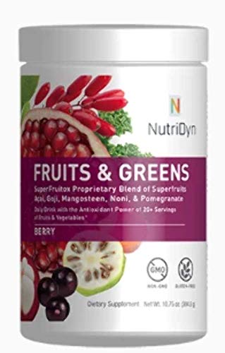NutriDyn Fruits Greens Berry Flavor Certified Organic w Acai Gogi Mangosteen Noni Pomegranate Super Fruits 3048 Grams Berry